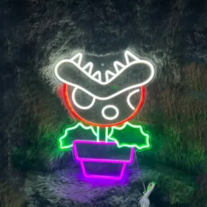 لوحة نيون Piranha Plant – زهرة ماريو المتوحشة
