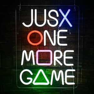 لوحة نيون "Just One More Game" | بلايستيشن ستايل