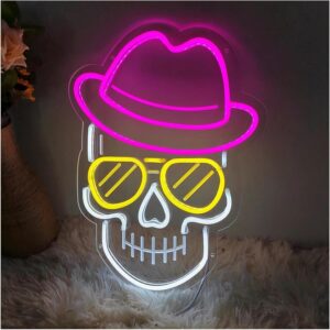لوحة نيون الجمجمة الأنيقة | Skull With Style Neon Sign