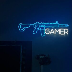 لوحة نيون GAMER مع بندقية LED | GAMER Gun Neon Sign