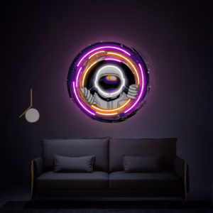 لوحة نيون "بوابة الفضاء" | Neon Astronaut Portal