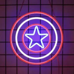 لوحة نيون درع كابتن أمريكا | Captain Shield Neon Sign