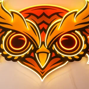 لوحة نيون وجه بومة