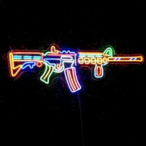 لوحة نيون بندقية تكتيكية