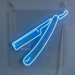 لافتة نيون موس حلاقة كلاسيكي