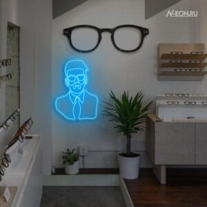 يافطة نيون رجال بنظارات