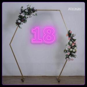 أرقام نيون لعيد ميلاد - 18 سنة