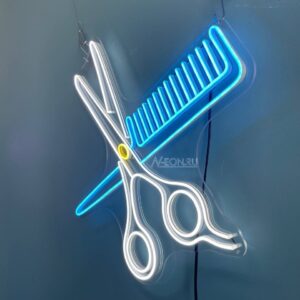 لافتة نيون مقص & مشط