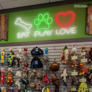 لافتة نيون Eat Play Love