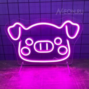 لافتة نيون خنزير