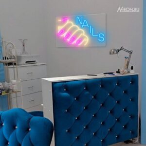لوحة نيون Nails ويا رسمة أظافر