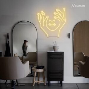 يافطة نيون وجه بنية