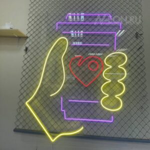 لافتة نيون كلاص قهوة بالإيد