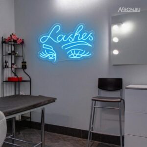 لافتة نيون لاستوديو تطويل الرموش Lashes
