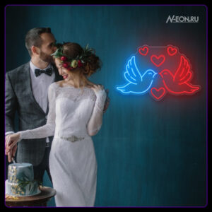 لوحة نيون حمامات حب