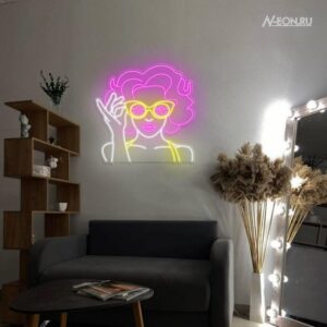 يافطة نيون بنية WOW