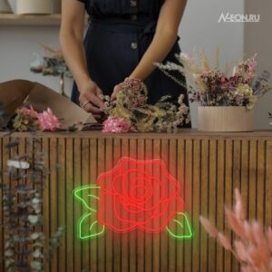 لافتة نيون وردة