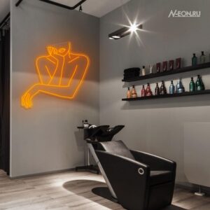 لافتة نيون صورة ظلية لبنية