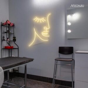 لوحة نيون شكل بنية برموش