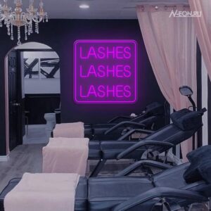 لافتة نيون LASHES LASHES LASHES