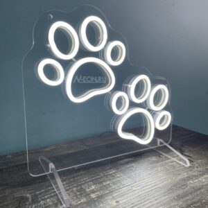 لوحة نيون كفوف على ستاند