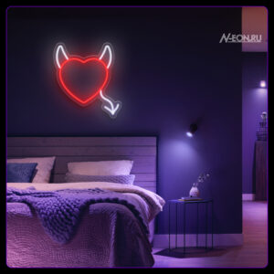 لافتة نيون قلب شيطاني ????❤️??