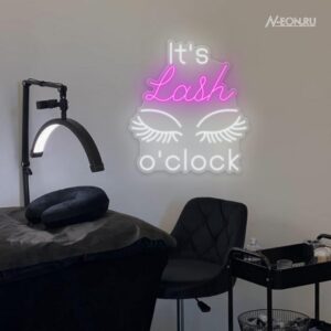 لافتة نيون وقت الرموش