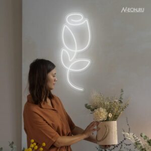 لوحة نيون ورد بستايل مينيماليزم