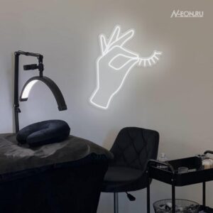 لافتة نيون رموش تجنن