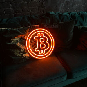 لافتة نيون "بيتكوين"