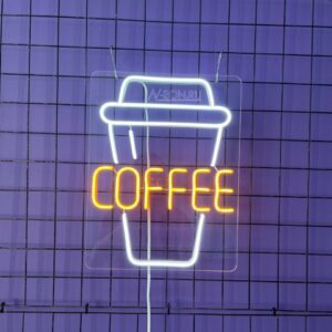 لافتة نيون Coffee على الكلاص