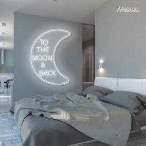 لافتة نيون To the moon & back