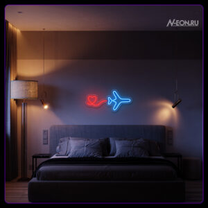 لافتة نيون طائرة طايرة ويا كلب ✈️❤️??