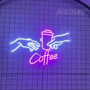 لافتة نيون إيدين آدم وية گلاص قهوة