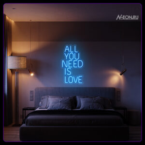 يافطة نيون عمودية All you need is love