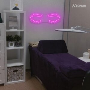 لافتة نيون رموش وحواجب