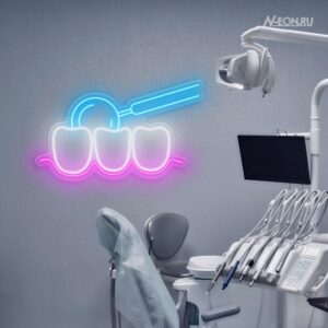 يافطة نيون علاج أسنان