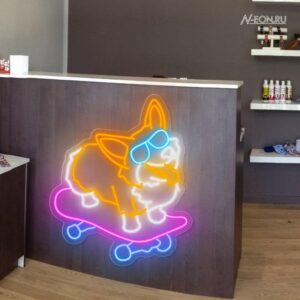 لافتة نيون كورجي على سكيتبورد